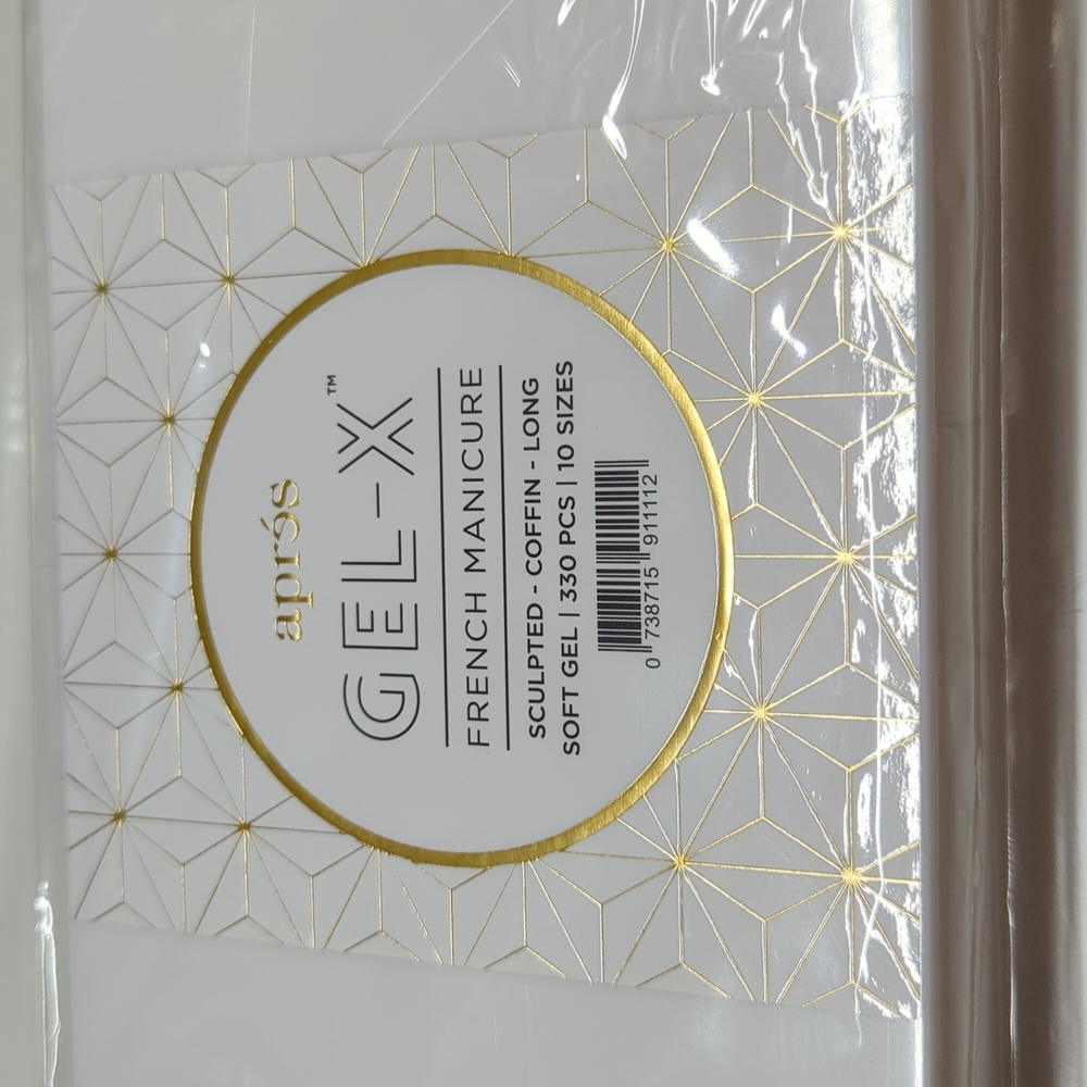 Aprés Gel-X French Manicure, Sculpted Coffin Long, New